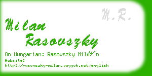 milan rasovszky business card